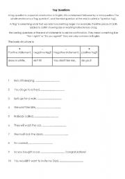 English worksheet: TAG questions