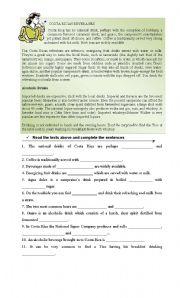 English Worksheet: Costa Rican Beverages