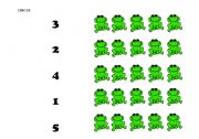 English worksheet: little frogs and numbers