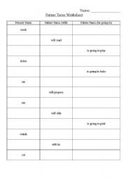 English worksheet: Future Tense Worksheet