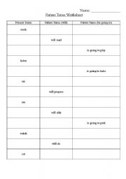English Worksheet: Future Tense Worksheet