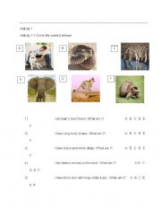 English Worksheet: Practice Stage Stage Activity