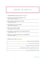 English Worksheet: Future Going to