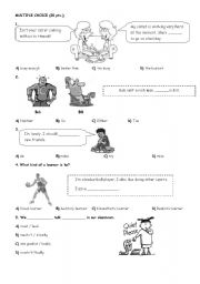 English Worksheet: 8th Grade SBS test- 20 Questions