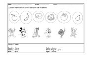 English Worksheet: Food