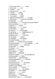 English Worksheet: 90 sentences for preposition + adjective good at bad at keen on :)