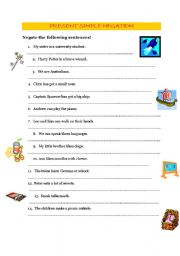 English Worksheet: Present simple negation