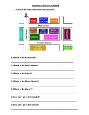 English Worksheet: Prepostions of Location