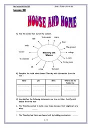 LESSON 20 : HOUSE AND HOME