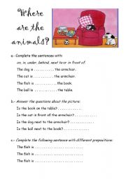 English Worksheet: Prepositions worksheet