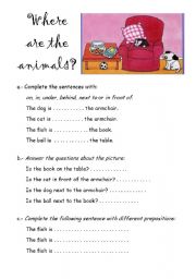 Prepositions worksheet