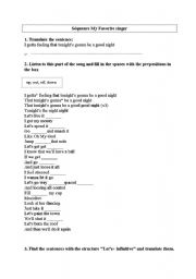 English worksheet: Black Eyed Peas