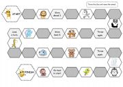 English Worksheet: Bee board game - Wild animals