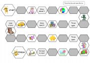 English Worksheet: Bee board game - Toys