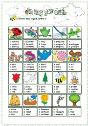 English Worksheet: Mutiple choice exercise about spring (insects + garden)