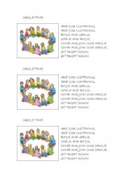 English Worksheet: circle time