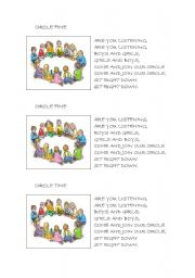 English worksheet: circle time