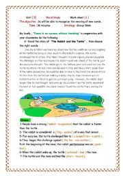 English Worksheet: the rabbit and the turtle