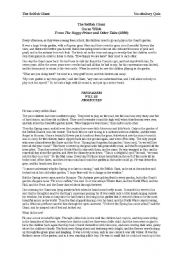 English Worksheet: Story - the selfish giant by Oscar Wilde