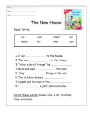 English worksheet: The New House