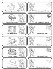 English Worksheet: This, That, These, Those Spring Garden Matching Cards