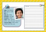 English Worksheet: Profile Writing