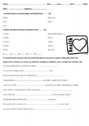 English worksheet: Health