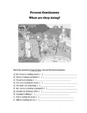 English Worksheet: Present Continuous