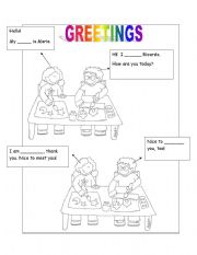 English worksheet: Greeting