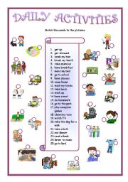 English Worksheet: daily activities