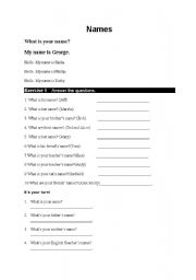 English Worksheet: What is your name?