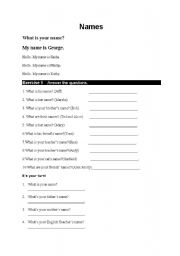 English worksheet: What is your name?