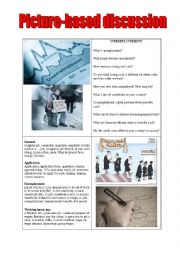 English Worksheet: unemployment picture-based discussion