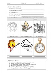 English Worksheet: SPEKING ACTIVITY FOR BASIC LEVEL