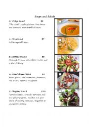 English Worksheet: ESL Dining Out Part  2 of 4 Soups and salads 