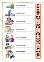 English Worksheet: am-is-are Ving