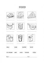 English Worksheet: Food