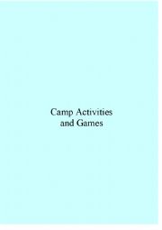 English Worksheet: Camp Activities and Games