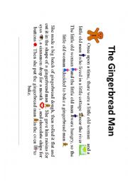 English Worksheet: The Gingerbread Man