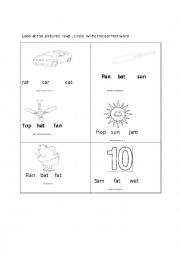 English worksheet: Look at the pictures read 
