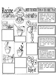 English Worksheet: BERRY WHIP PARFAIT RECIPE