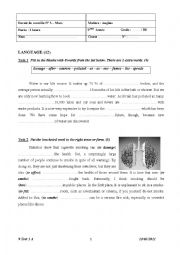English Worksheet: 9 form Test 3 A
