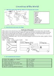 English Worksheet: Countries of the World