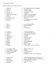 English Worksheet: Phrasal Verbs Activity