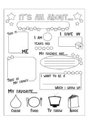 English Worksheet: Its all about me