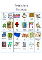 English Worksheet: furniture vocabulary 