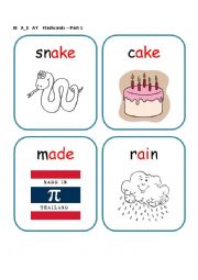 English Worksheet: Long A - flashcards - part 1