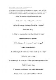 English Worksheet: Q&A Game