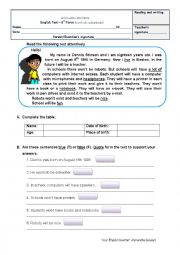 English Worksheet: Test about schools in the future