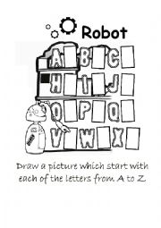 English Worksheet: Robot Alphabet